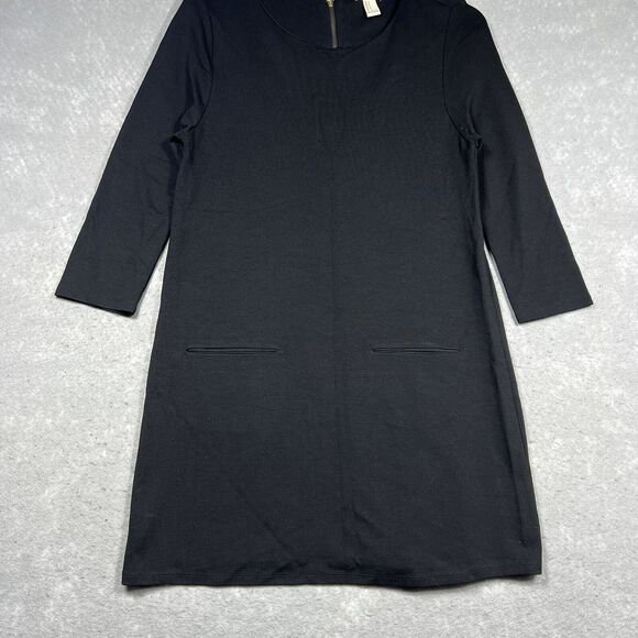 Forever 21 Ponte Shift Dress Women’s Medium Black 3/4 Sleeve Rayon Blended - Picture 2 of 8